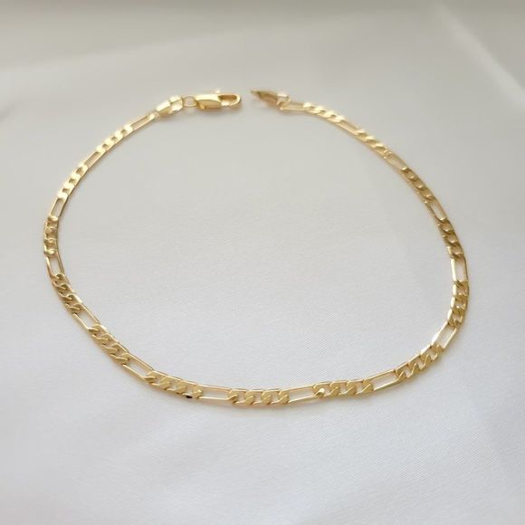 Gold Filled Figaro Chain Anklet Gold Chain Anklet Dainty Gold Anklet - Picture 5 of 9